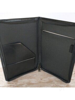 Leeds Jr Zippered Padfolio Black AEGON Branded Notepad Holder Business Portfolio
